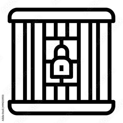 icon detention jail with style outline