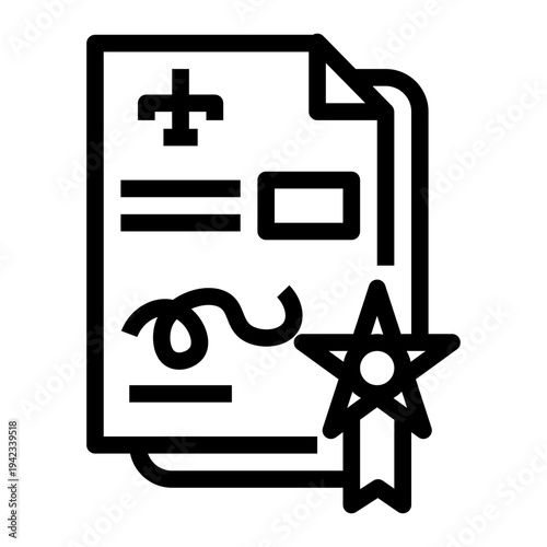 icon star law document with style outline