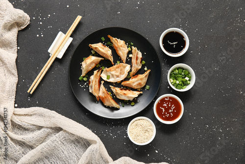 Plate with fried Japanese g...