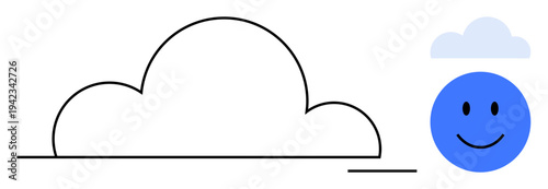 Cloud design. Cloud s weather dynamics and digital concepts of storage and accessibility. Cloud reimagined creatively for education, technology, creativity, apps, and graphics