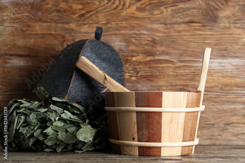 Bucket, felt hat and sauna ...