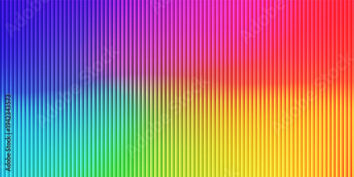 Vibrant Rainbow Spectrum Background with 3D Vertical Ribbed Texture and Colorful Linear Gradient. vector illustration