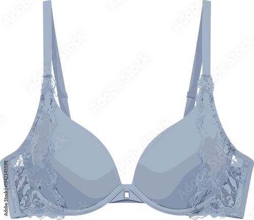 Women lace bra lingerie vector illustration, elegant brassiere underwear fashion apparel design isolated on white background feminine clothing