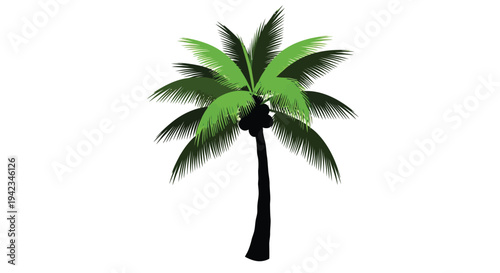 A vibrant digitally rendered illustration of a tropical palm tree