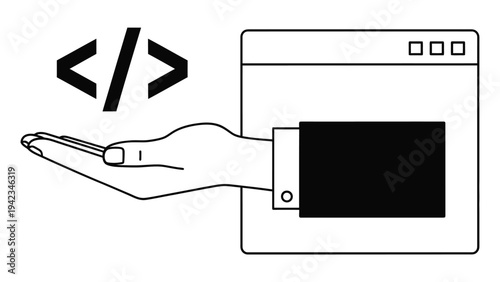 coding programming development vector illustration showing code symbols software engineering and technology creation