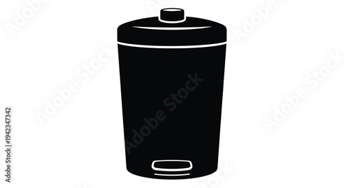 Simple black and white illustration of a water bottle with a cap