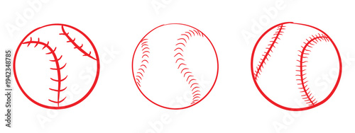 Baseball icon vector, hand drawn American baseball icon symbol vector art illustration
