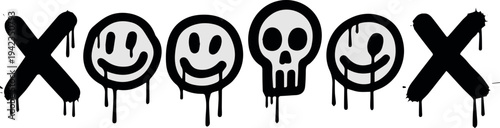 Paint X marks with drip effect