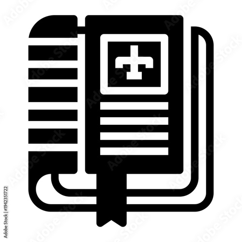 icon book of law with style glyph