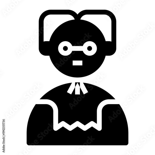 icon judical officer with style glyph