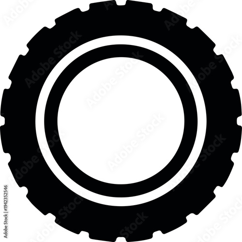 Tire repair service icon with tools