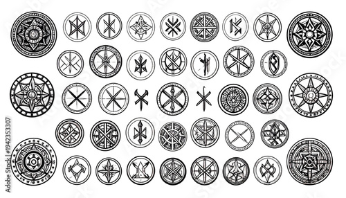 A collection of various Celtic knot designs on transparent background