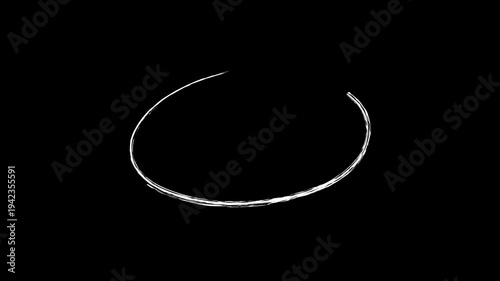 brush stroke highlight marker for presentation. Hand Drawn Oval Highlight Effect, 4k circle animation