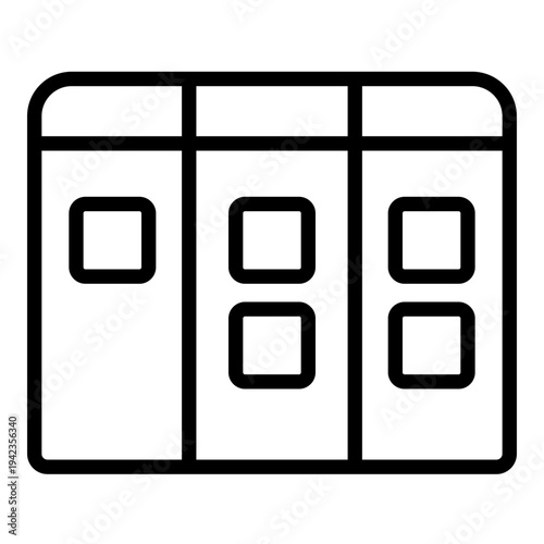 A line icon representing a kanban board used for visual task tracking and project management