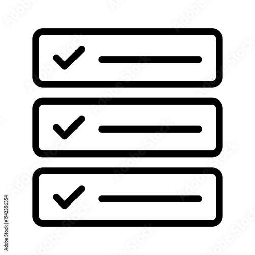 A line icon showing a checklist or task list for organizing daily activities and goals