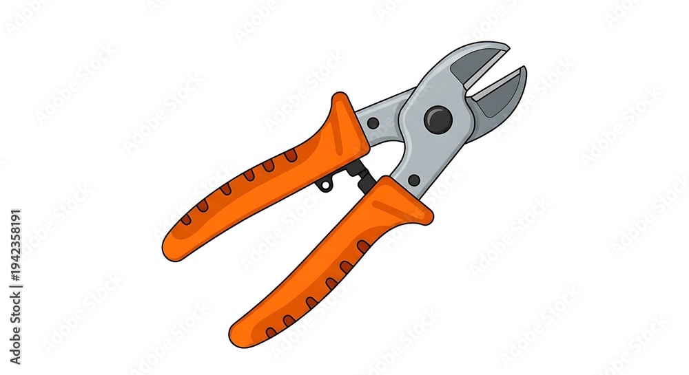 Fototapeta premium Orange Handled Pliers Tool Illustration.