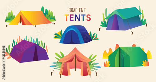 Gradient Different Kind of Tents