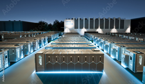 Energy storage systems or battery container units for data center at night