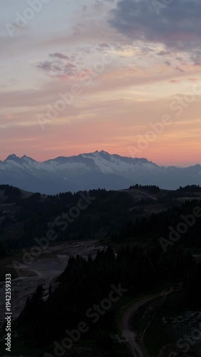Wallpaper Mural Golden Hour Sunset Over Majestic Snow-Capped Peaks in British Columbia, Canada Torontodigital.ca