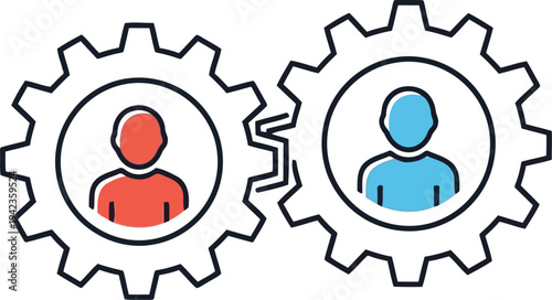 Business Teamwork and Human Resources Cogwheel Concept