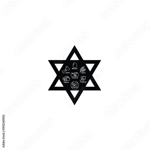 Modern Jewish symbol with traditional Passover elements