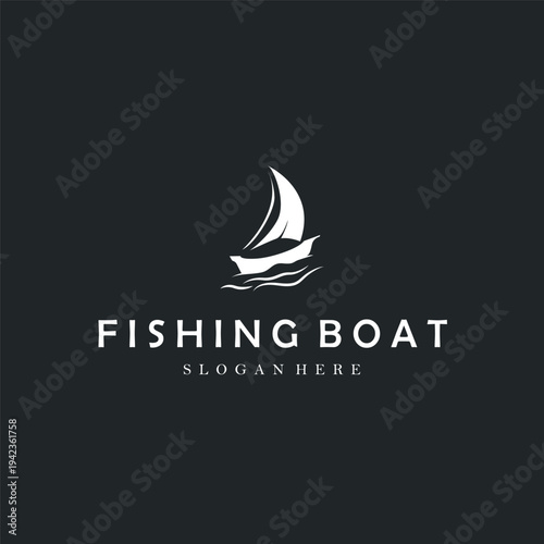 Classic Fishing Boat And Fish Emblem Logo for Maritime Industry