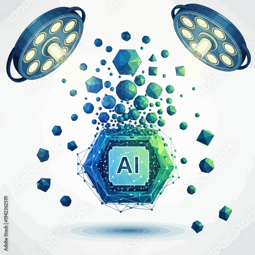 AI Technology Illuminates Digital Innovation with Abstract Design Elements