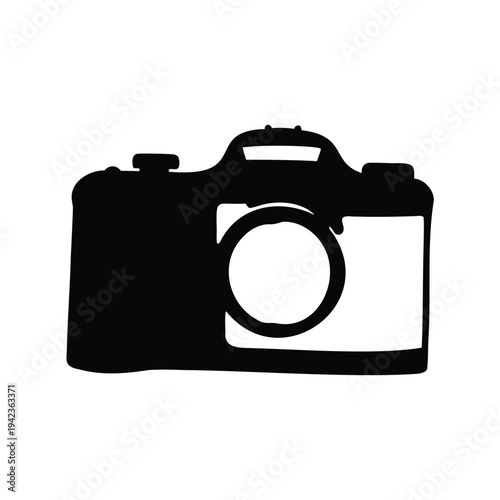 Silhouette of a DSLR Camera, photography, capturing memories in black, and white