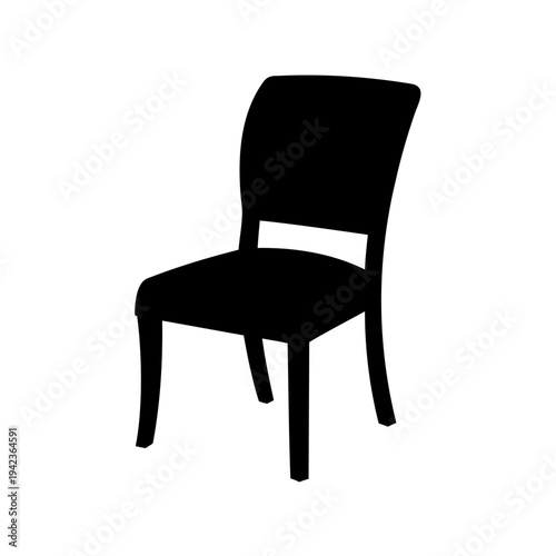Elegant black silhouette of a chair with gracefully curved backrest design