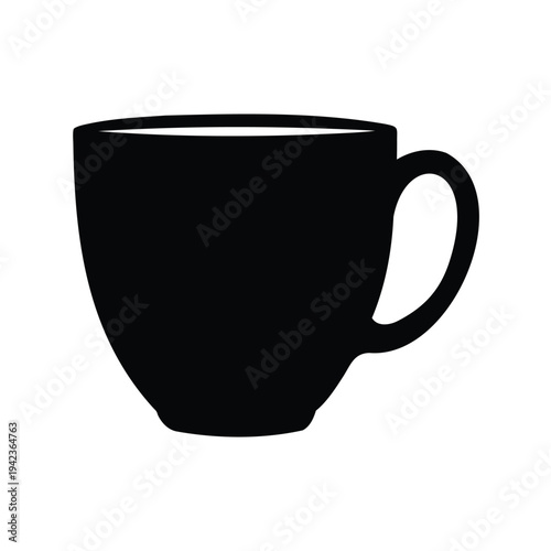 Silhouette of a modern coffee cup, suggesting warmth and simple design