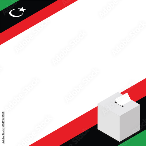 Libya Election Box Square Template Vector