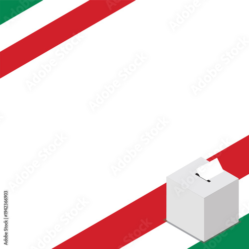 Hungary Election Box Square Template Vector