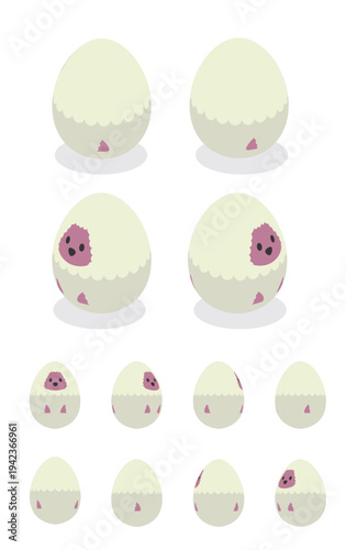 Egg Sheep Easter Isometric Spinning Animation Frame