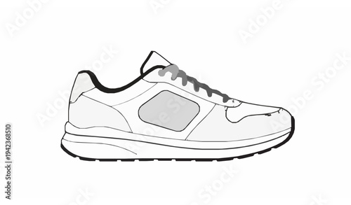 Sport sneakers with customizable logo footwear vector illustration