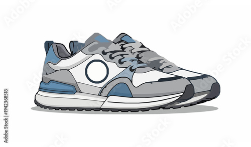 Trendy sneakers with logo placeholder footwear vector design