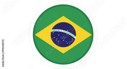 Free Download Brazil flag icon with white border and green yellow blue colors transparent background - GFXLoad