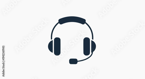 Customer Support Headset Icon for Call Center Service and Online Help Desk, Technical Support Operator Communication Symbol, Minimal Vector Graphic for Web, App Interface and Business Design