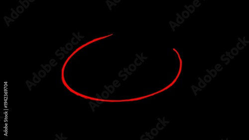 brush stroke highlight marker for presentation. Hand Drawn Oval Highlight Effect, 4k circle animation