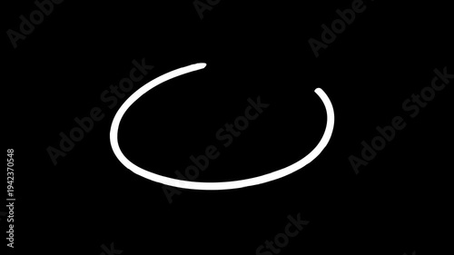 brush stroke highlight marker for presentation. Hand Drawn Oval Highlight Effect, 4k circle animation