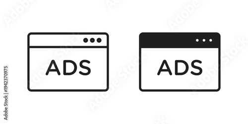 Ad icon for web and mobile app. Vector icons
