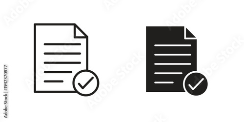 Accept document icon for web and mobile app. Vector icons