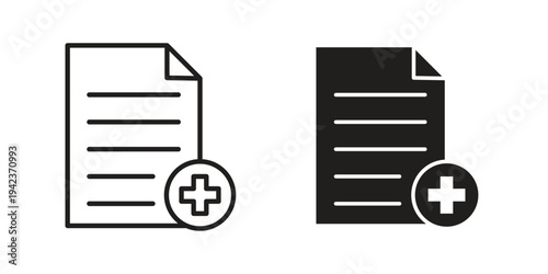 Add document icon for web and mobile app. Vector icons