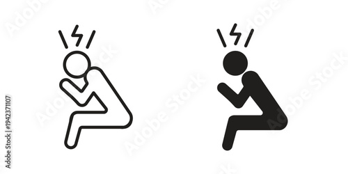 Anxiety or stress icon for web and mobile app. Vector icons