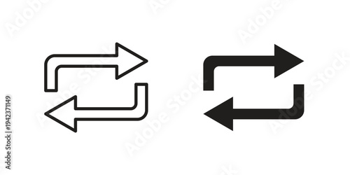 Arrows repeat icon for web and mobile app. Vector icons