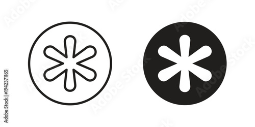 Asterisk icon for web and mobile app. Vector icons