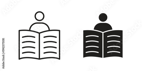 Book open reader icon for web and mobile app. Vector icons