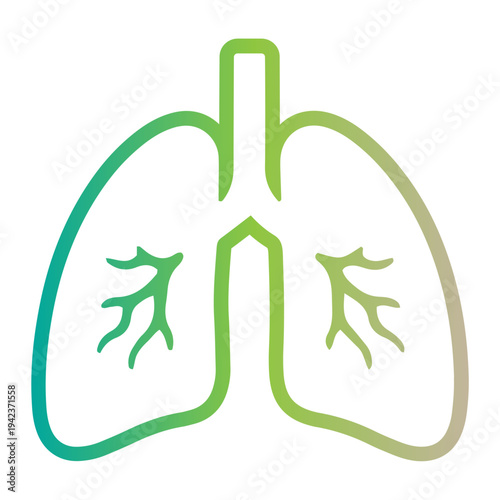 Detailed anatomical illustration of lungs highlighting mitocondrial function in respiration from a medical viewpoint