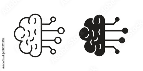 Brain circuit icon for web and mobile app. Vector icons