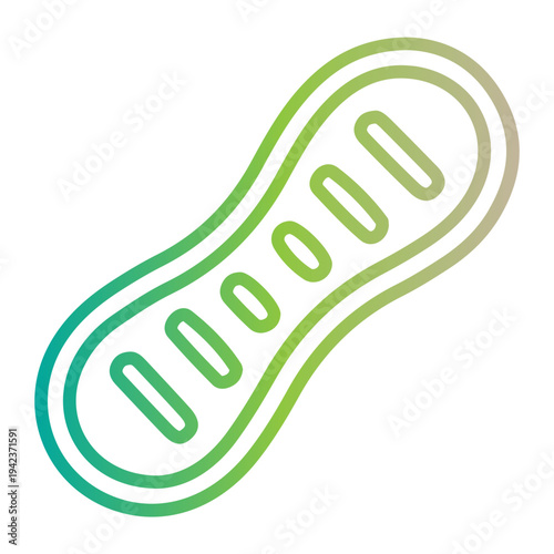 Detailed anatomical illustration of a mitochondrion, showcasing its inner structure and membranes in a scientific diagram