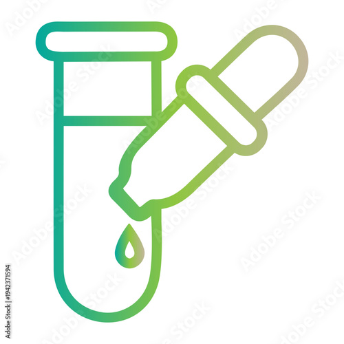 Medical Laboratory Test Tube with Dropper Showing Anatomical Mitocondrial Sample Analysis